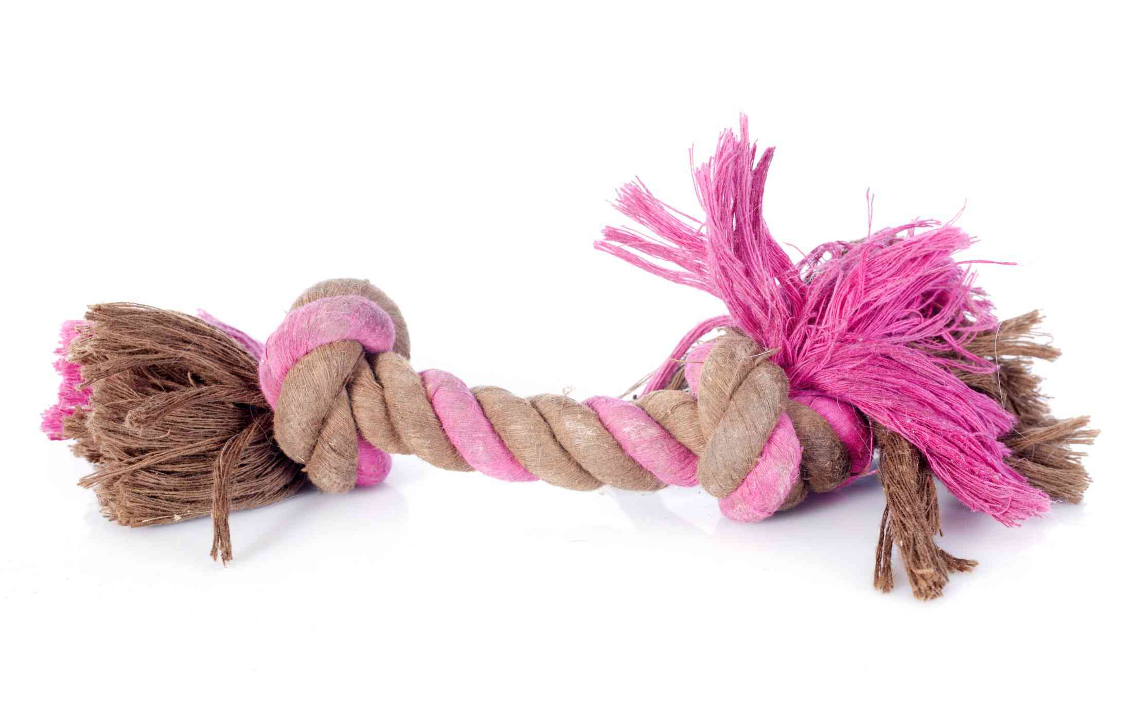 6" Rope Chew - Pink/Brown